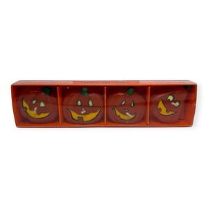VTG 1990's White Barn Candle Co. Halloween Jack-O-Lantern Floating Candles NOS